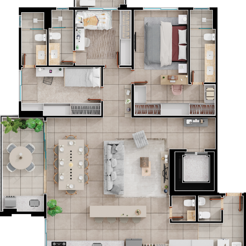 3 Suítes + Elev. Privativo - 140m²